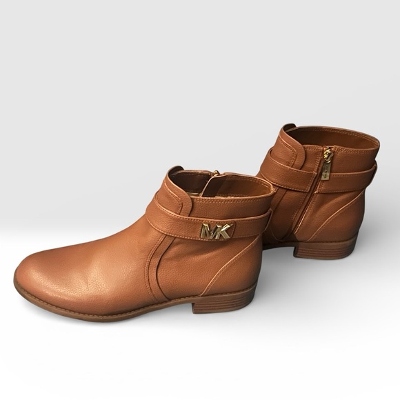 Michael Kors Jilly Luggage Trim Ankle Boots Size 8 EUC - Picture 3 of 9